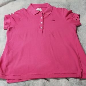 Lacoste size 42 pink vintage washed pique polo